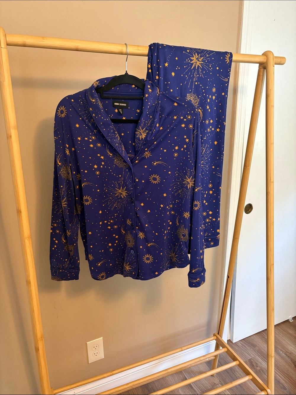 Room Service Cobalt Blue Star & Sun Print Pajama Set